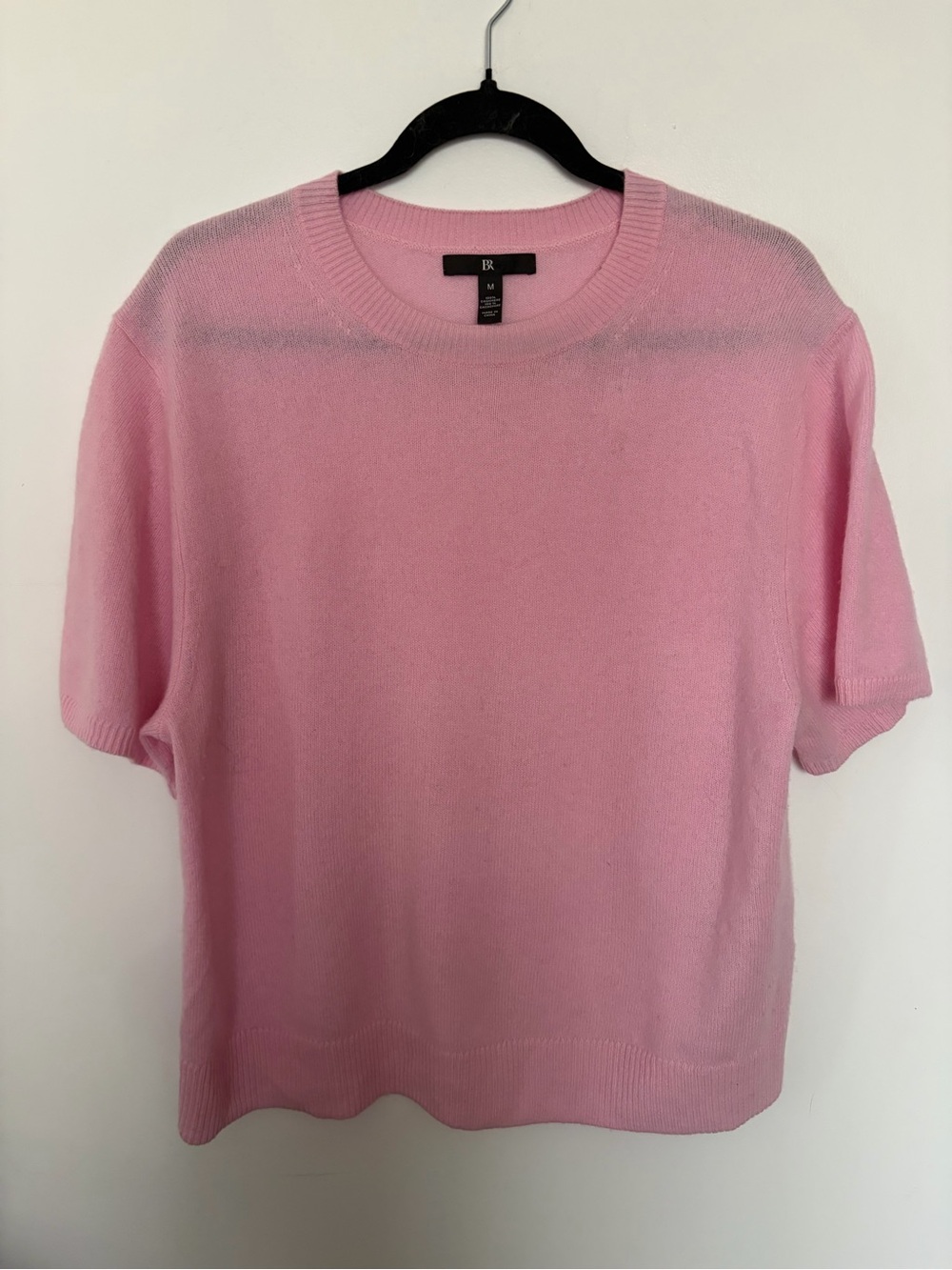 Banana Republic 100% Cashmere Pink Shortsleeved Sweater - Medium